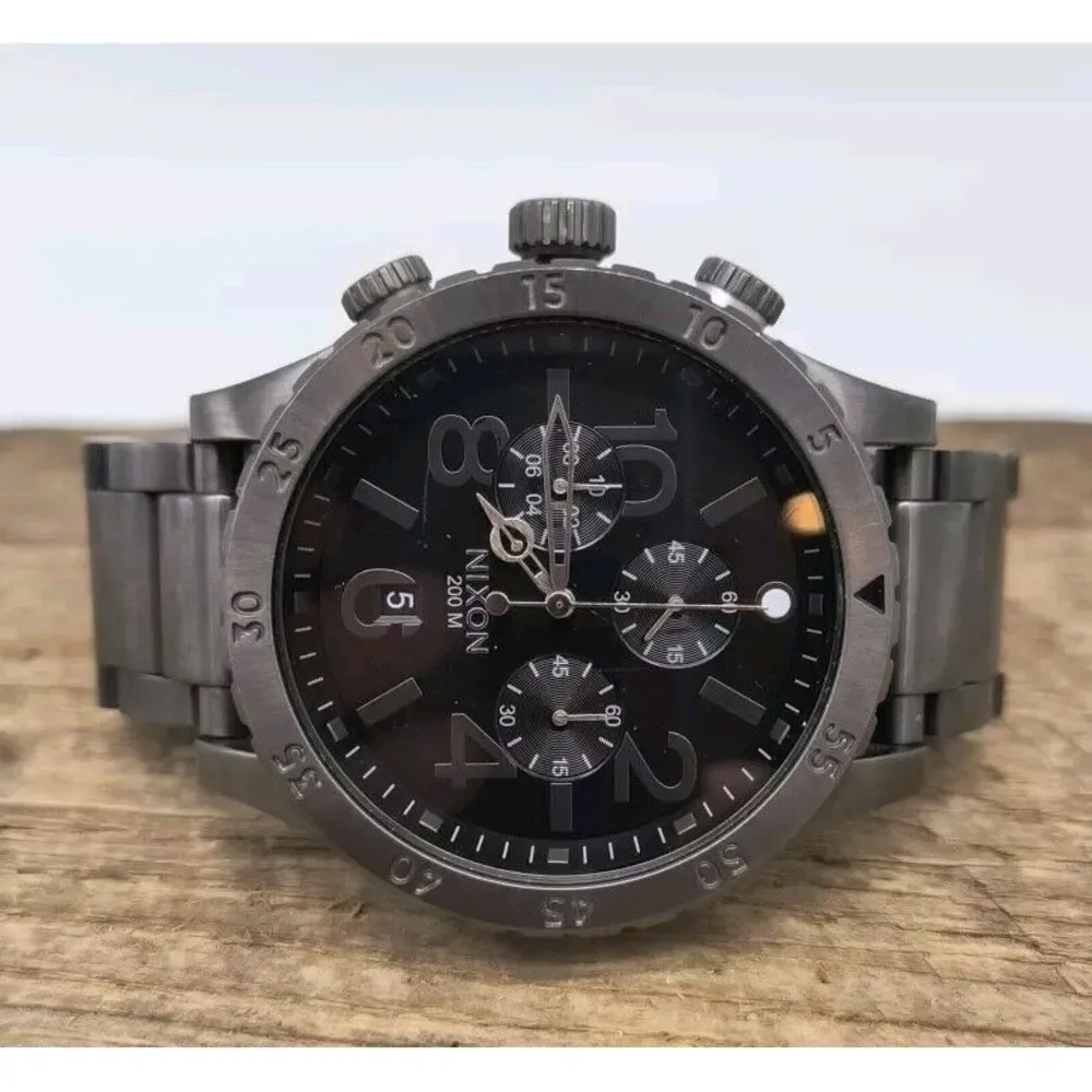 Nixon 48-20 Chrono 48mm Black Stainless Steel Case and Band, Men's Watch